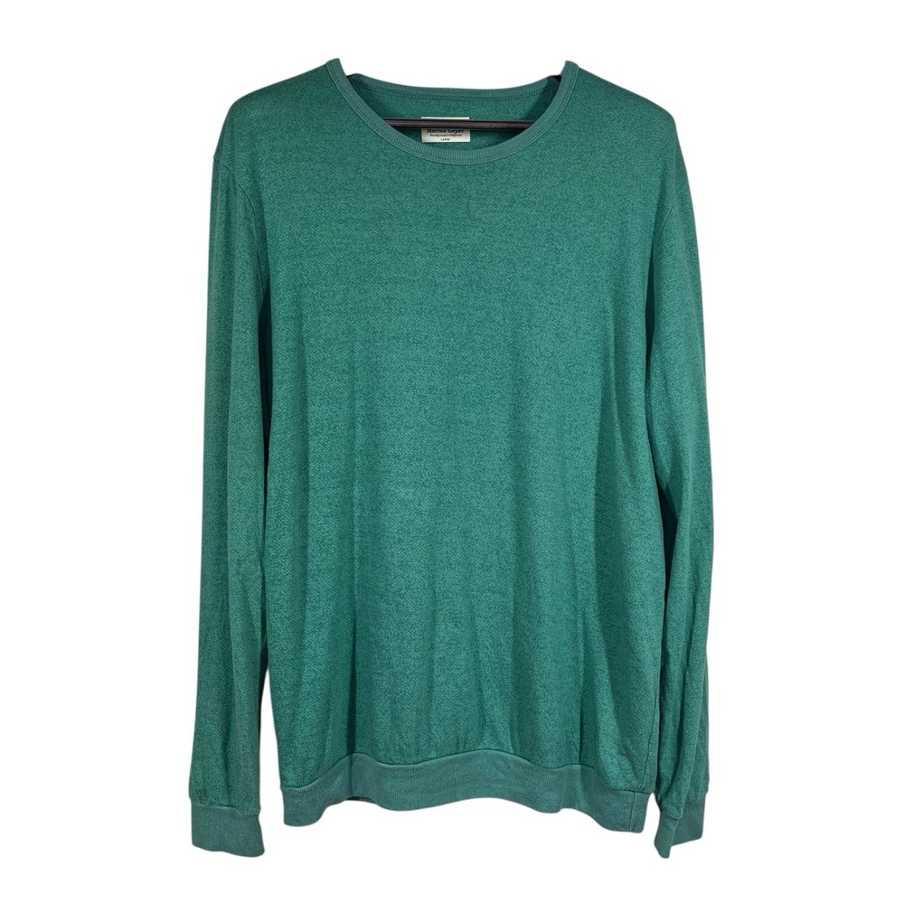 Marine Layer Lightweight Sweatshirt Mens L Green Supima Cotton Blend Soft Cozy